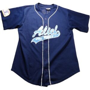 VTG 90s Teamwork Alief All Stars Baseball Jersey Hood #33 Men XXL USA Navy Blue